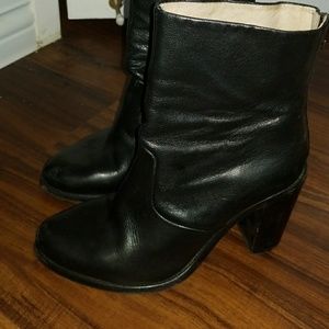 Booties with 4" stacked heel. UK 40 but an easy  9